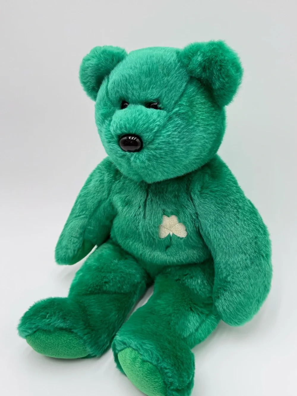 Vintage 1998 TY Beanie Buddy Erin Green Bear Plush Shamrock St Patrick’s Day